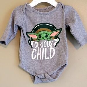 Star Wars "Curious Child" grey long sleeve onesie/bodysuit